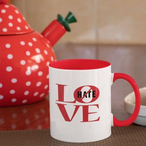 "Love not Hate" Mug with Color Inside